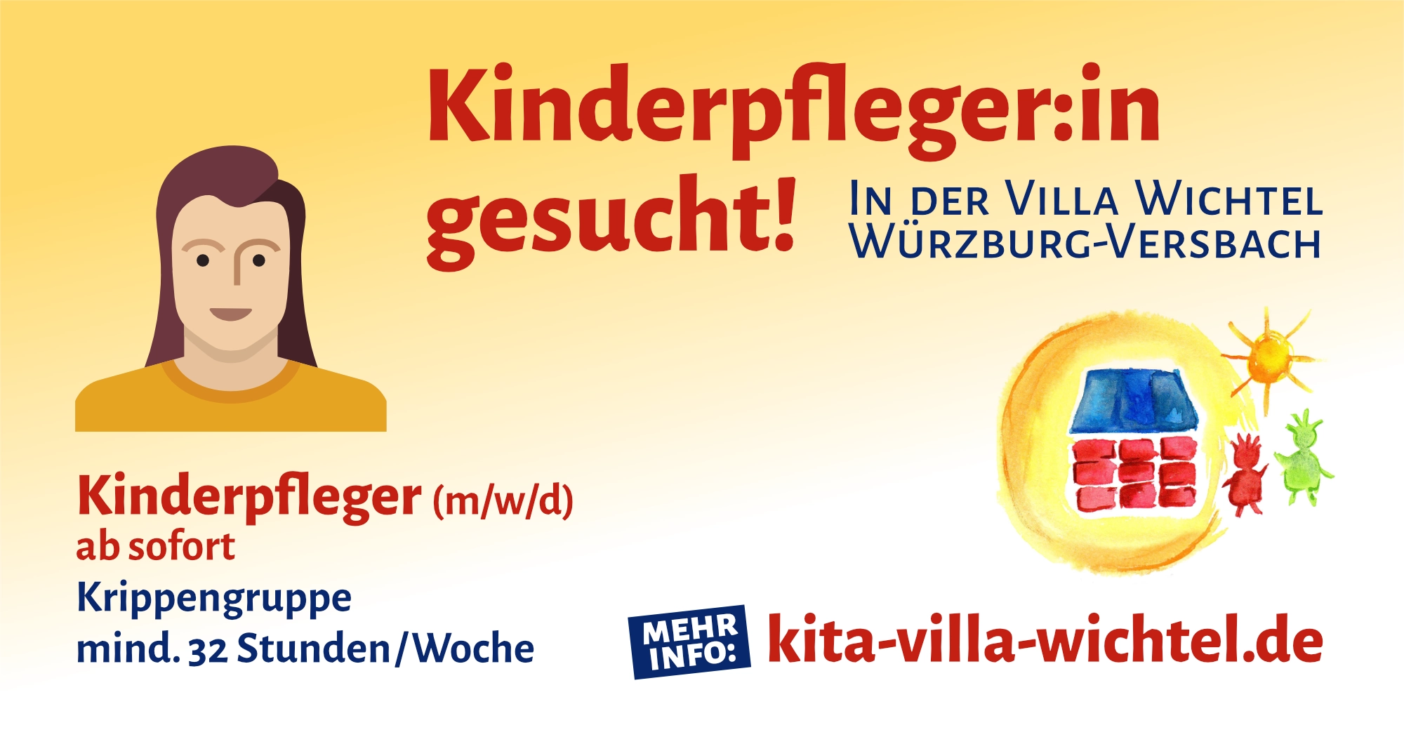 Kinderpfleger:in gesucht gesucht! IN DER VILLA WICHTEL / WÜRZBURG-VERSBACH