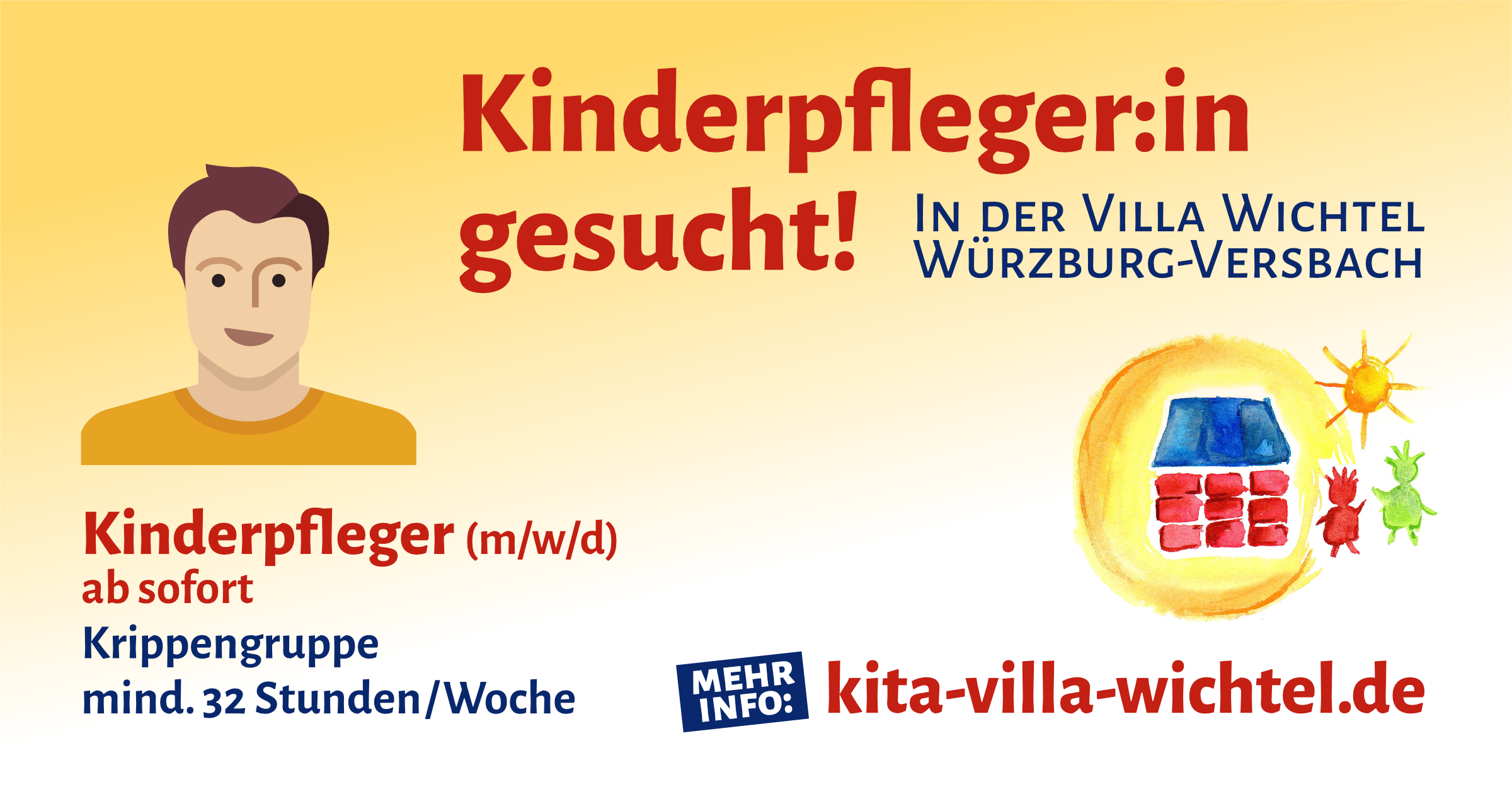 Kinderpfleger:in gesucht gesucht! IN DER VILLA WICHTEL / WÜRZBURG-VERSBACH